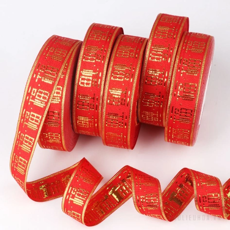 Ruy băng cưới đỏ chữ Phúc khổ 2,5cm x 22m ảnh 5