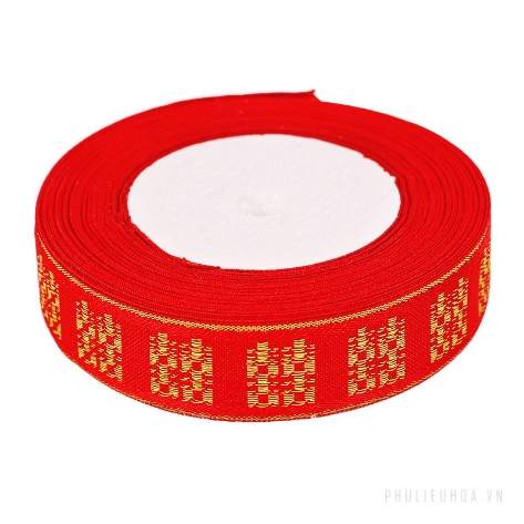 Ruy băng cưới đỏ chữ Phúc khổ 2,5cm x 22m ảnh 7