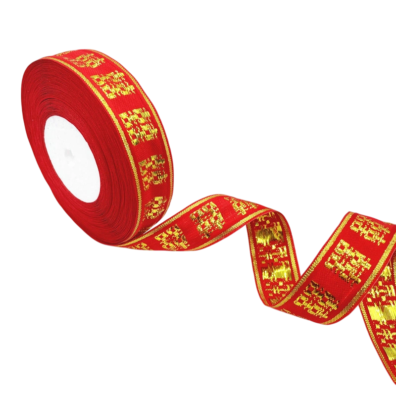 Ruy băng cưới đỏ chữ Phúc khổ 2,5cm x 22m ảnh 1