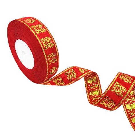 Ruy băng cưới đỏ chữ Phúc khổ 2,5cm x 22m ảnh 1