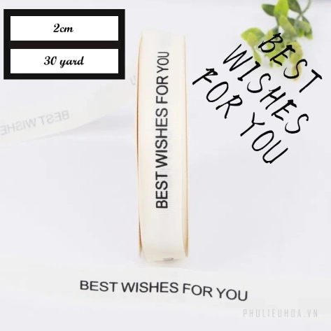 Ruy băng sinh nhật trắng sữa khổ 2cm x 22m Happy Birth Day ảnh 11