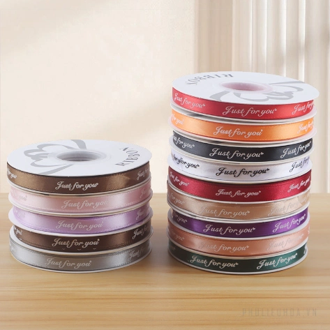 Ruy băng lụa satin Just For You gói hoa buộc quà bản 1cm x 32yard ảnh 3