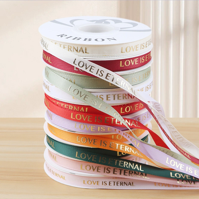 Dây ruy băng gân in chữ đồng Love Is Eternal bản 1cm 32yard nhiều màu  ảnh 5