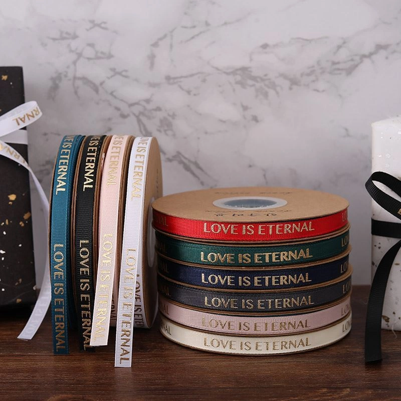 Dây ruy băng gân in chữ đồng Love Is Eternal bản 1cm 32yard nhiều màu  ảnh 6