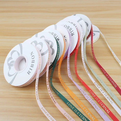 Dây ruy băng gân in chữ đồng Love Is Eternal bản 1cm 32yard nhiều màu  ảnh 7