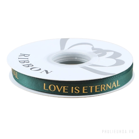 Dây ruy băng gân in chữ đồng Love Is Eternal bản 1cm 32yard nhiều màu  ảnh 9