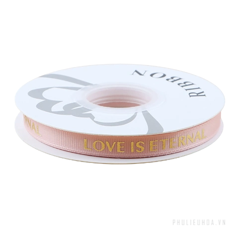 Dây ruy băng gân in chữ đồng Love Is Eternal bản 1cm 32yard nhiều màu  ảnh 11