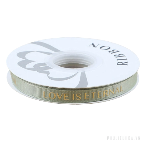 Dây ruy băng gân in chữ đồng Love Is Eternal bản 1cm 32yard nhiều màu  ảnh 14