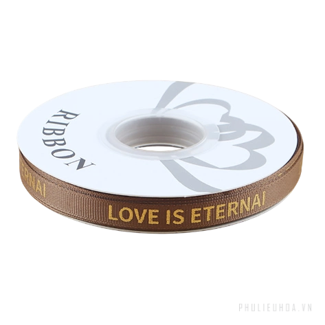 Dây ruy băng gân in chữ đồng Love Is Eternal bản 1cm 32yard nhiều màu  ảnh 15