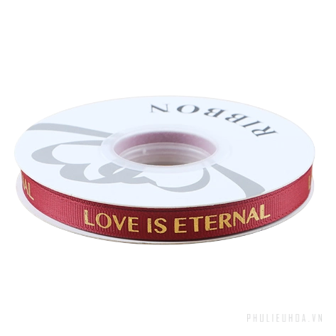 Dây ruy băng gân in chữ đồng Love Is Eternal bản 1cm 32yard nhiều màu  ảnh 16
