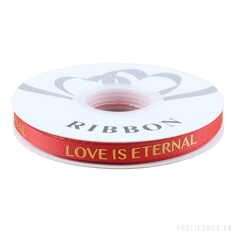 Dây ruy băng gân in chữ đồng Love Is Eternal bản 1cm 32yard nhiều màu  ảnh 17