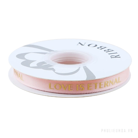 Dây ruy băng gân in chữ đồng Love Is Eternal bản 1cm 32yard nhiều màu  ảnh 18