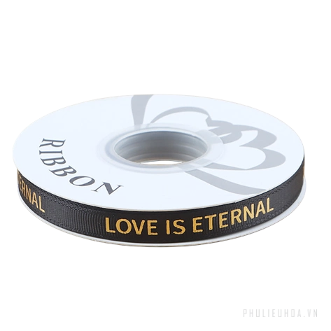Dây ruy băng gân in chữ đồng Love Is Eternal bản 1cm 32yard nhiều màu  ảnh 20