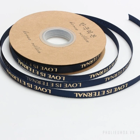 Dây ruy băng gân in chữ đồng Love Is Eternal bản 1cm 32yard nhiều màu  ảnh 22