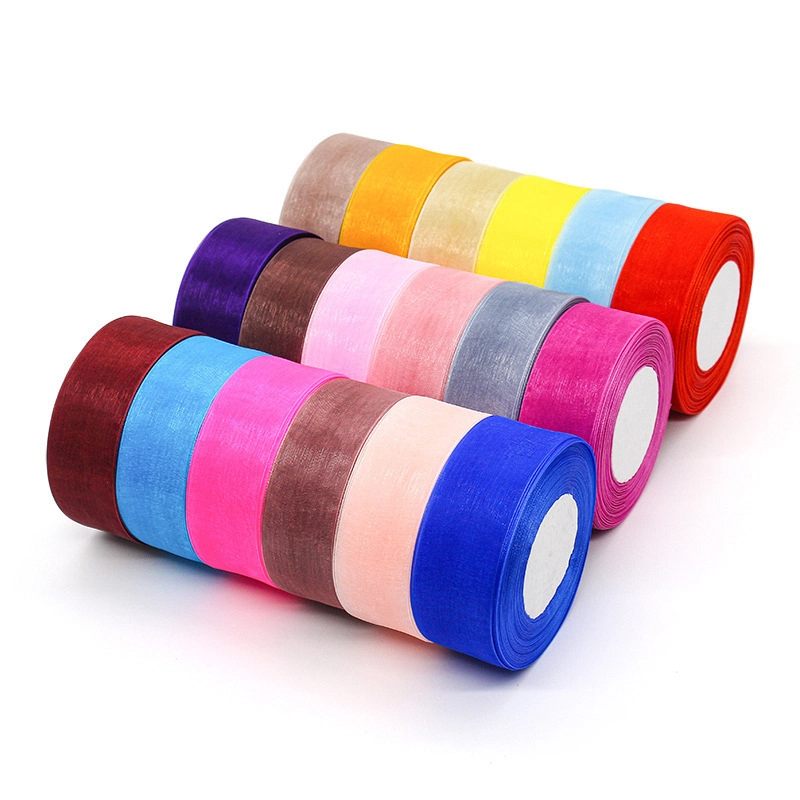 Cuộn ruy băng voan trong suốt bản 4cm x 45m làm nơ handmade, trang trí hộp quà ảnh 2