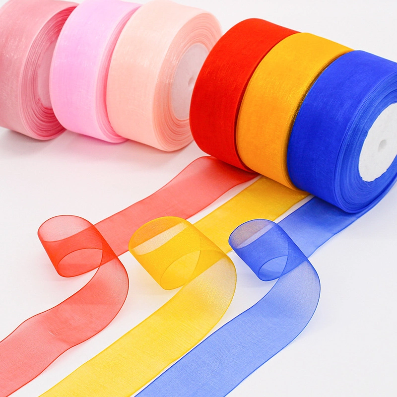Cuộn ruy băng voan trong suốt bản 4cm x 45m làm nơ handmade, trang trí hộp quà ảnh 5