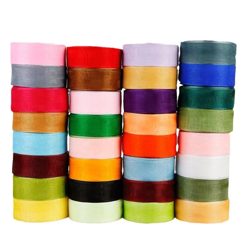 Cuộn ruy băng voan trong suốt bản 4cm x 45m làm nơ handmade, trang trí hộp quà ảnh 3