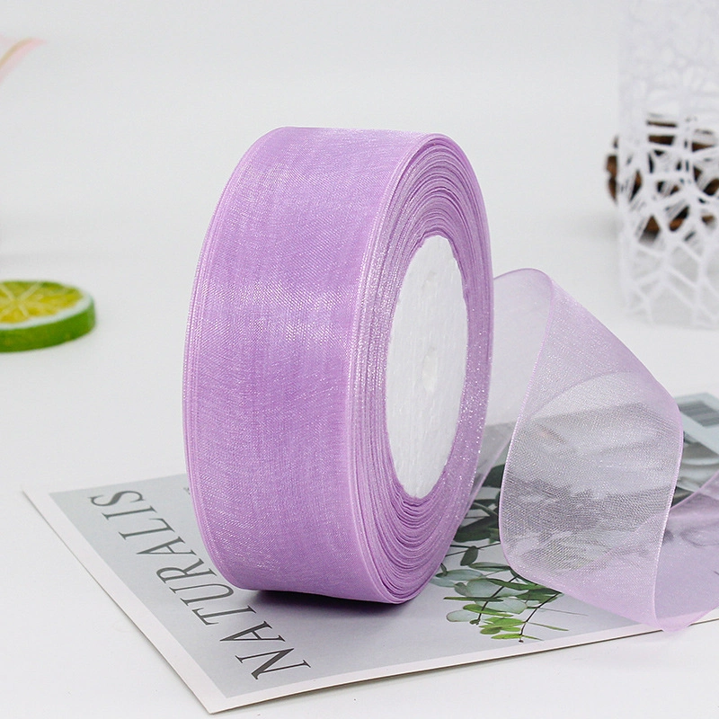 Cuộn ruy băng voan trong suốt bản 4cm x 45m làm nơ handmade, trang trí hộp quà ảnh 20
