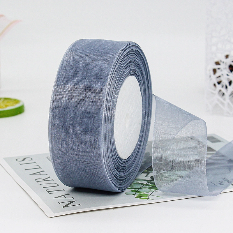 Cuộn ruy băng voan trong suốt bản 4cm x 45m làm nơ handmade, trang trí hộp quà ảnh 24