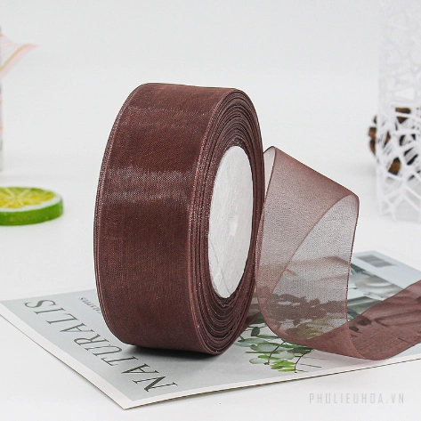 Cuộn ruy băng voan trong suốt bản 4cm x 45m làm nơ handmade, trang trí hộp quà ảnh 12