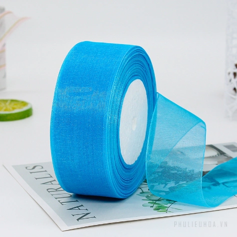 Cuộn ruy băng voan trong suốt bản 4cm x 45m làm nơ handmade, trang trí hộp quà ảnh 22