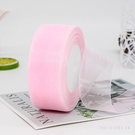 Cuộn ruy băng voan trong suốt bản 4cm x 45m làm nơ handmade, trang trí hộp quà ảnh 26