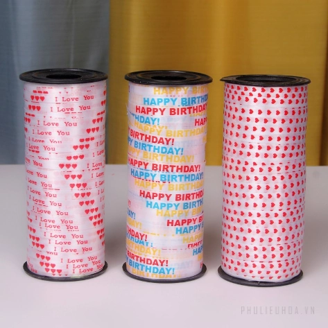 Ruy băng nhựa bản 0.5mm x 100yard cột bóng, gói quà ảnh 7