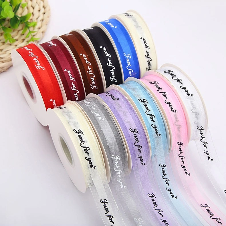 Ruy băng voan trong suốt in chữ 2,5cm x 32 yard ảnh 5