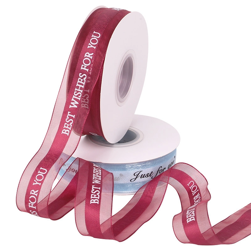 Ruy băng voan trong suốt in chữ 2,5cm x 32 yard ảnh 7