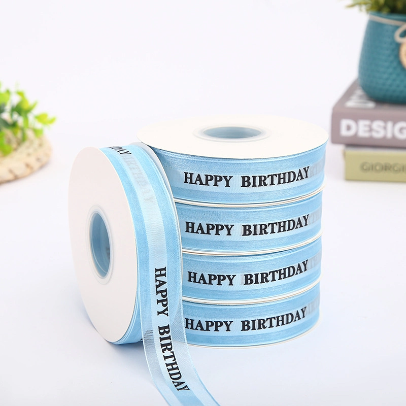 Ruy băng voan trong suốt in chữ 2,5cm x 32 yard ảnh 9