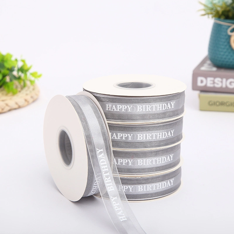 Ruy băng voan trong suốt in chữ 2,5cm x 32 yard ảnh 10