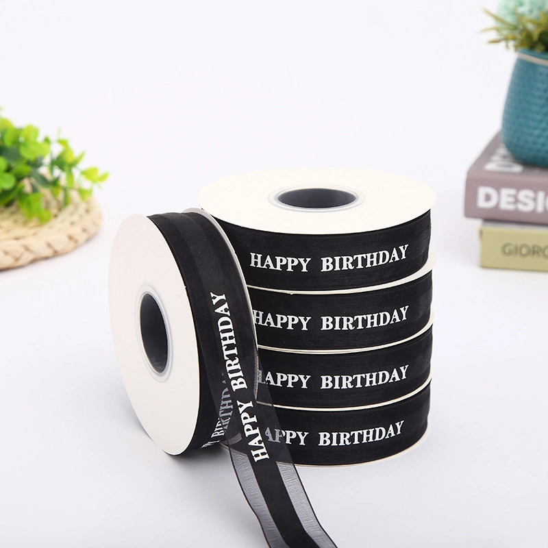 Ruy băng voan trong suốt in chữ 2,5cm x 32 yard ảnh 14