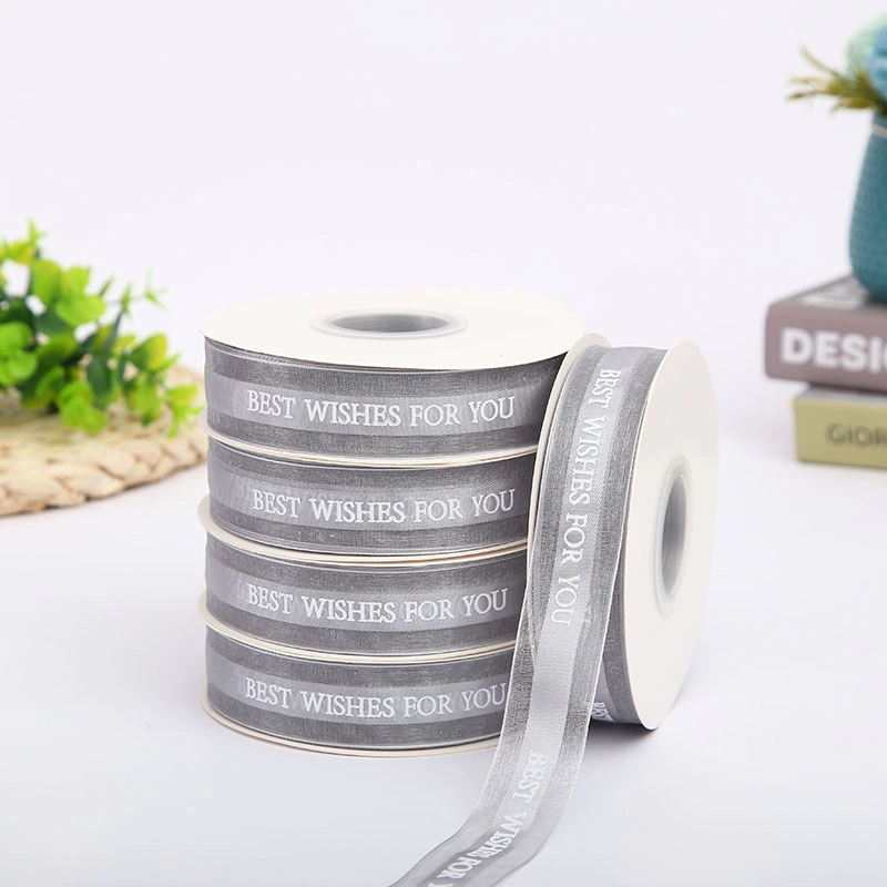 Ruy băng voan trong suốt in chữ 2,5cm x 32 yard ảnh 21