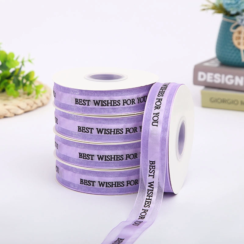 Ruy băng voan trong suốt in chữ 2,5cm x 32 yard ảnh 22