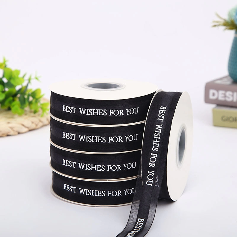 Ruy băng voan trong suốt in chữ 2,5cm x 32 yard ảnh 25