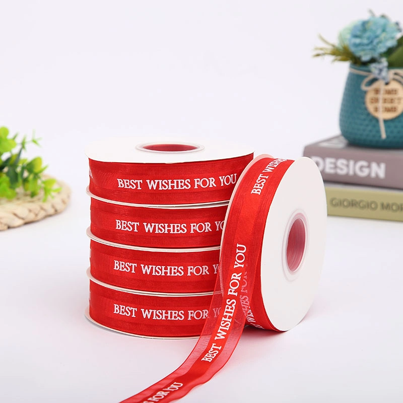 Ruy băng voan trong suốt in chữ 2,5cm x 32 yard ảnh 26