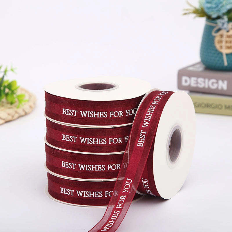Ruy băng voan trong suốt in chữ 2,5cm x 32 yard ảnh 30