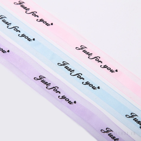 Ruy băng voan trong suốt in chữ 2,5cm x 32 yard ảnh 6