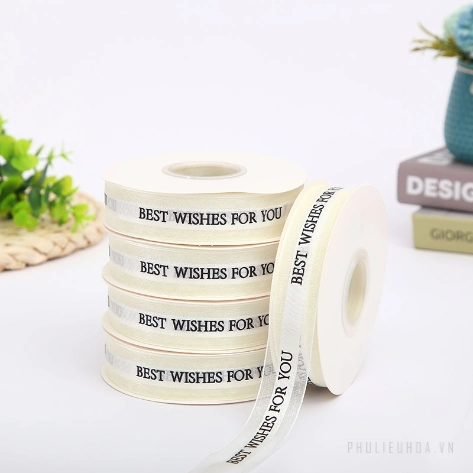 Ruy băng voan trong suốt in chữ 2,5cm x 32 yard ảnh 24