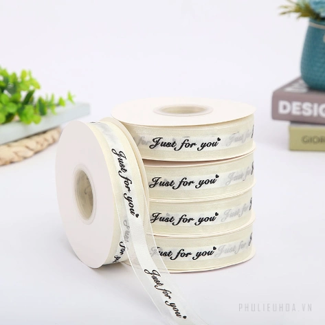 Ruy băng voan trong suốt in chữ 2,5cm x 32 yard ảnh 35