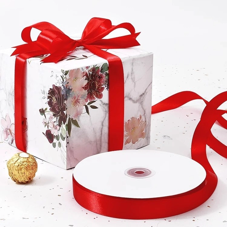 Cuộn ruy băng lụa trơn lớn 2,5cm x 80yard gói hoa buộc quà và trang trí sự kiện ảnh 2