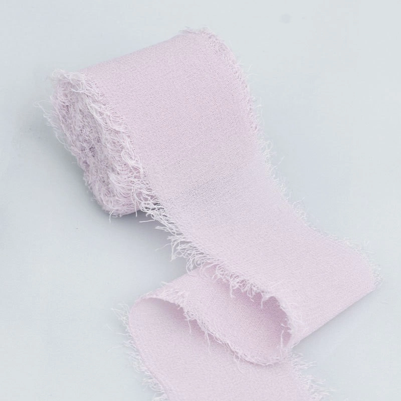 Cuộn ruy băng vải voan Chiffon xé tua viền 4cm x 5yard ảnh 7