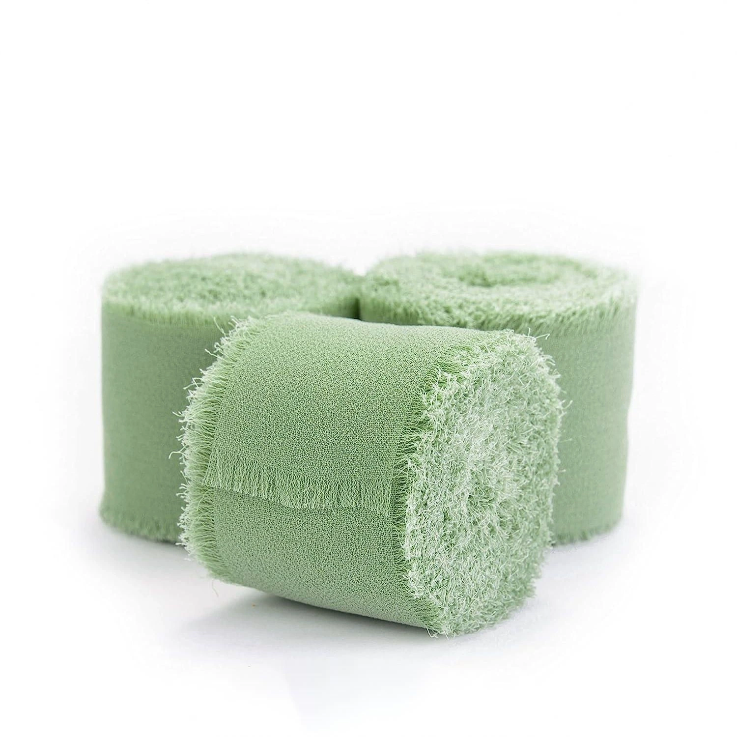 Cuộn ruy băng vải voan Chiffon xé tua viền 4cm x 5yard ảnh 16