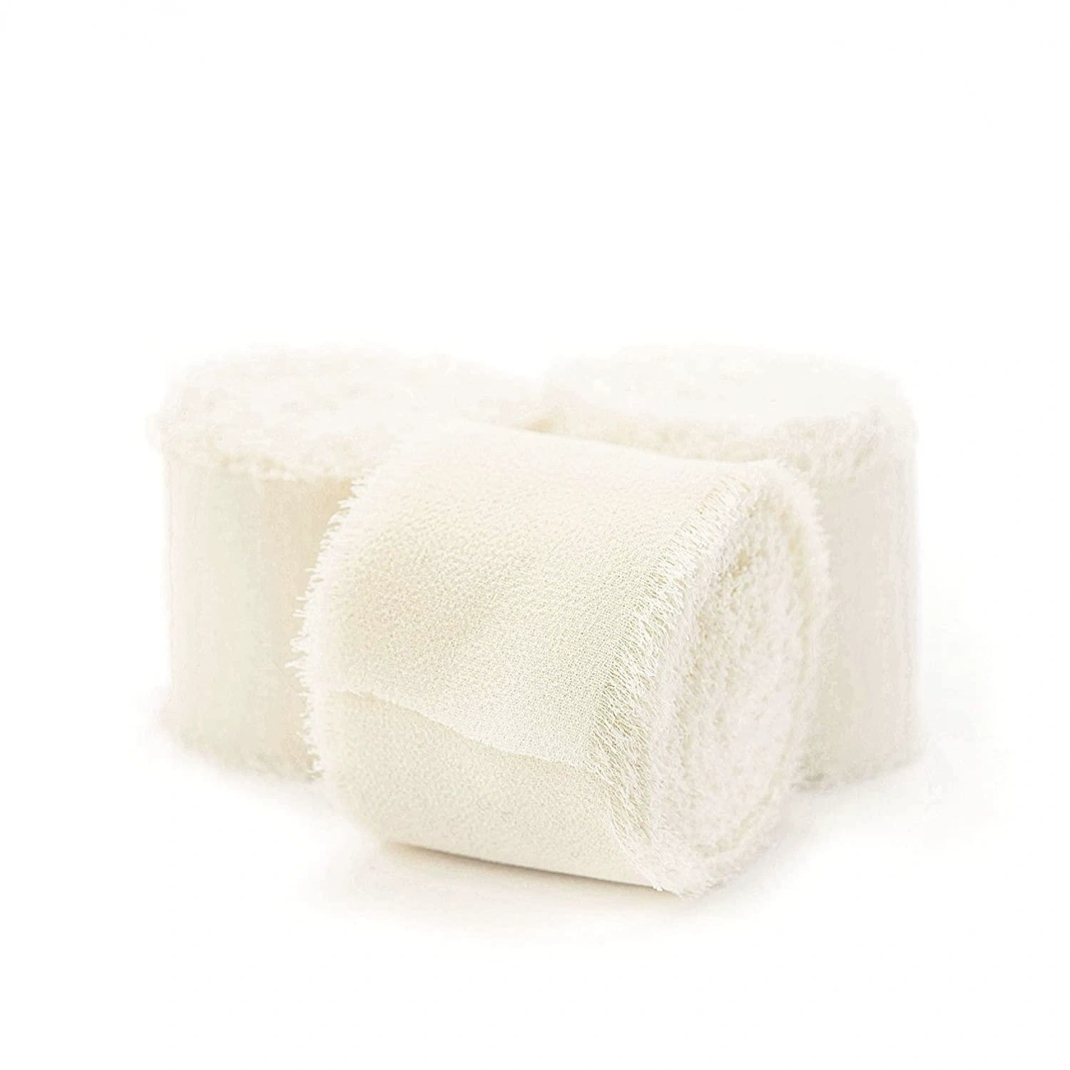 Cuộn ruy băng vải voan Chiffon xé tua viền 4cm x 5yard ảnh 22