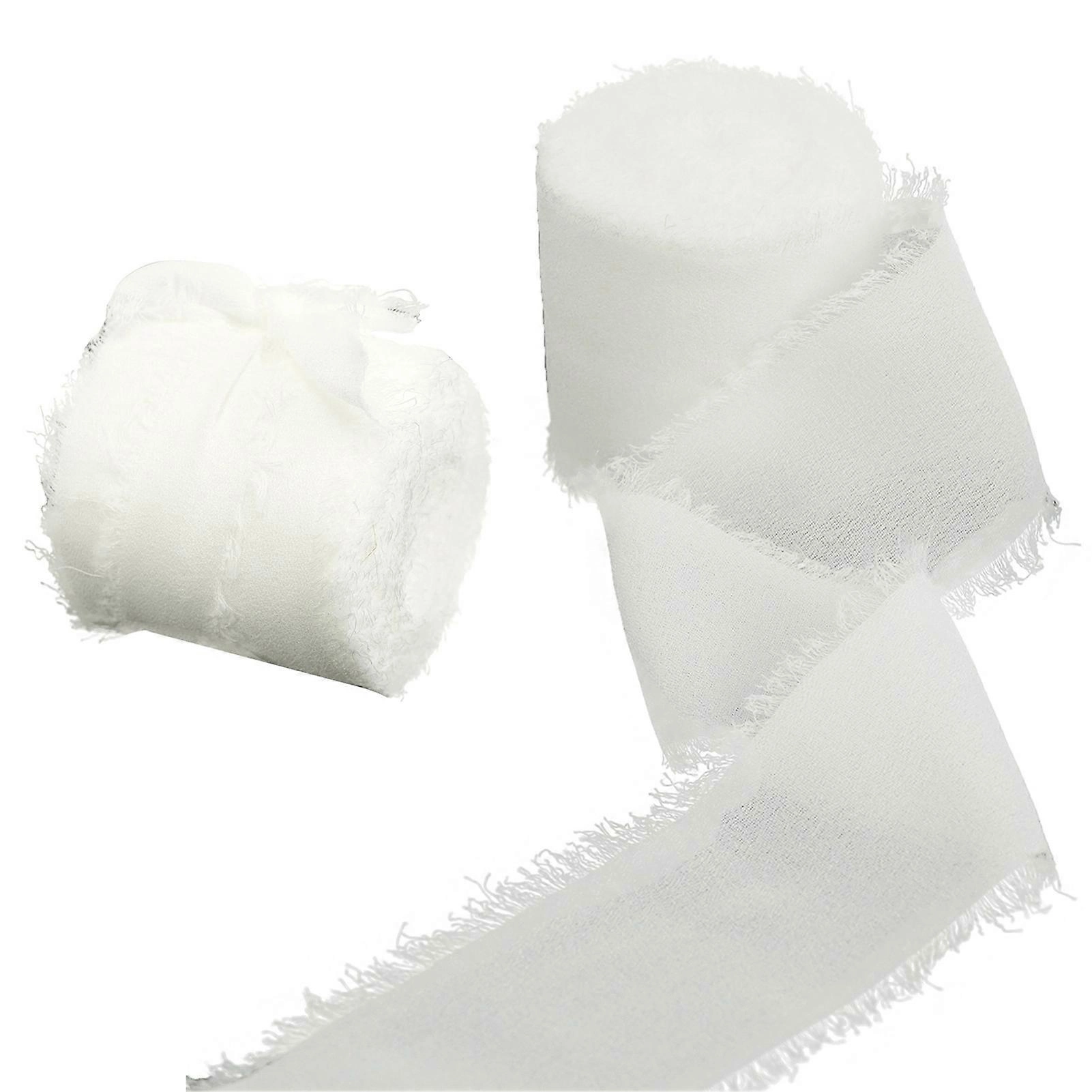 Cuộn ruy băng vải voan Chiffon xé tua viền 4cm x 5yard ảnh 34