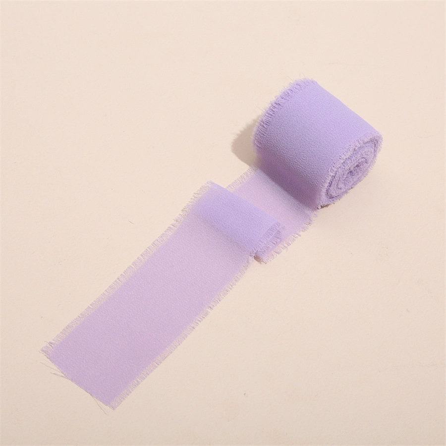Cuộn ruy băng vải voan Chiffon xé tua viền 4cm x 5yard ảnh 38