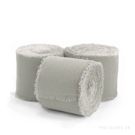 Cuộn ruy băng vải voan Chiffon xé tua viền 4cm x 5yard ảnh 14