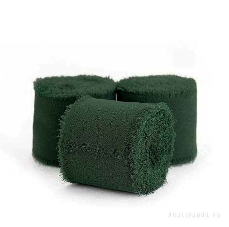 Cuộn ruy băng vải voan Chiffon xé tua viền 4cm x 5yard ảnh 15