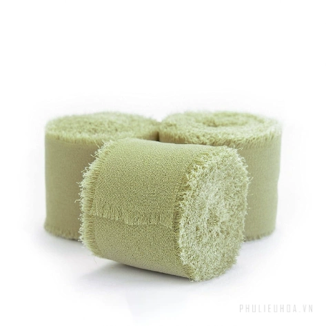 Cuộn ruy băng vải voan Chiffon xé tua viền 4cm x 5yard ảnh 17