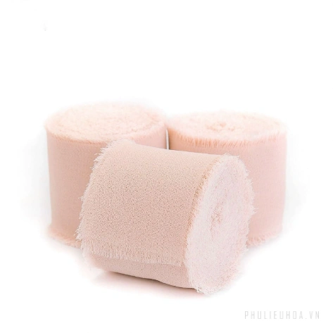 Cuộn ruy băng vải voan Chiffon xé tua viền 4cm x 5yard ảnh 20